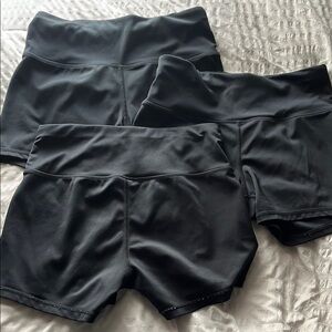 Black Athletic Shorts with High-Waisted Design and Moisture-Wicking Fabric